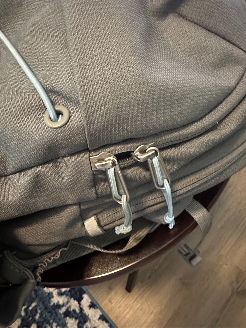The North Face Gray Backpack with Light Blue Bungee Flexvent - Picture 10 of 17